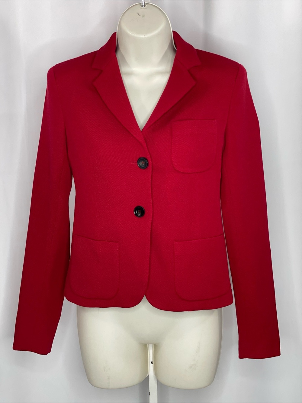 Theory Nillian Valeous Red Virgin Wool Blazer Jacket Size 0